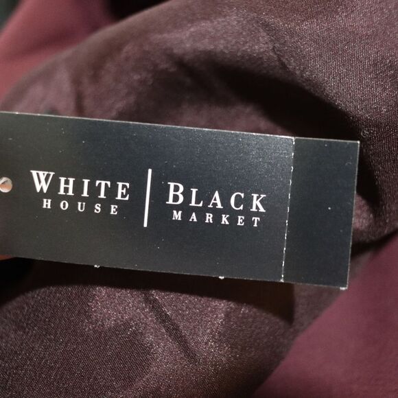 White House Black Market Burgundy Sleeveless Belted Sheath Midi Dress 14 - Picture 10 of 13